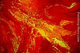 Yellow Canvas Paintings - organic in reds and yellow
